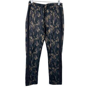 Koral Activewear Caliber Tuxedo Camo Print‎ Vegan Leather Sweatpants Size M Crop
